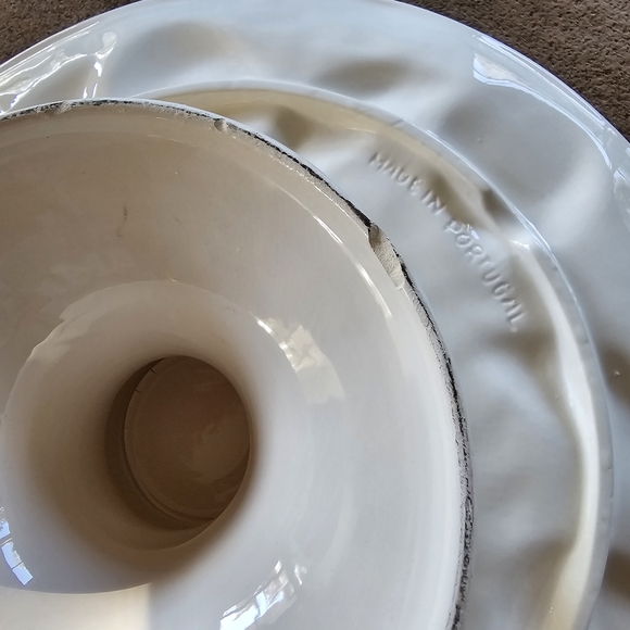 1970s Sculptural Majolica Lemon Hand Painted Cakestand Paltter made in Portugal - Picture 9 of 10